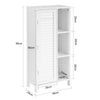 SoBuy BZR39-W Armario para Baño con 1 puerta y 3 estantes Blanco