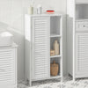 SoBuy BZR39-W Armario para Baño con 1 puerta y 3 estantes Blanco