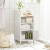 SoBuy BZR56-W Armario para Baño con puertas y 3 estantes Blanco