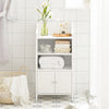 SoBuy BZR56-W Armario para Baño con puertas y 3 estantes Blanco