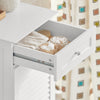 SoBuy BZR73-W Mueble para Ropa Sucia con 1 Cesto y 1 Cajón Blanco