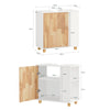 SoBuy BZR75-W Mueble para Debajo del Lavabo Blanco con 2 Estantes y 1 Puerta