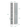 SoBuy BZR76-HG Armario Alto para baño con 6 Compartimientos Abiertos 50 x 30 x 181 cm