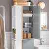 SoBuy BZR76-HG Armario Alto para baño con 6 Compartimientos Abiertos 50 x 30 x 181 cm