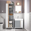 SoBuy BZR76-HG Armario Alto para baño con 6 Compartimientos Abiertos 50 x 30 x 181 cm