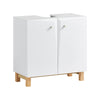 SoBuy BZR92-W Mueble para Debajo del Lavabo con 2 Puertas y Estante
