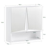 SoBuy BZR94-W Armario de Pared con Espejo con 2 Puertas y Estante