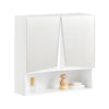 SoBuy BZR94-W Armario de Pared con Espejo con 2 Puertas y Estante