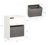 SoBuy FBT109-W Mesita de Noche con cajón y Cesta Blanco