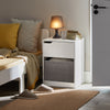 SoBuy FBT109-W Mesita de Noche con cajón y Cesta Blanco
