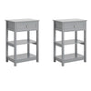 Preventa-SoBuy FBT46-HGx2 Set de 2 Mesas Auxiliares con 1 cajón Gris