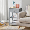 Preventa-SoBuy FBT46-HGx2 Set de 2 Mesas Auxiliares con 1 cajón Gris