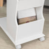 SoBuy FBT67-W Mesa Auxiliar con 4 Ruedas y 2 Estantes Blanco