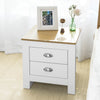 SoBuy FBT86-WMesita de Noche con 2 cajónes Blanco