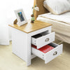 SoBuy FBT86-WMesita de Noche con 2 cajónes Blanco