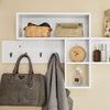 SoBuy FHK17-WPerchero de Pared con 5 Compartimentos y 4 Ganchos