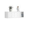 Preventa-SoBuy FHK18-W Perchero de Pared con 2 Puertas Correderas y 1 Compartimento Blanco