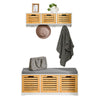 SoBuy FSR23-WN+FHK19-WNSet de 1 Banco Zapatero y 1 Estante de Pared
