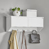 SoBuy FHK24-W Perchero de Pared con 2 Puertas y 5 Ganchos