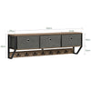 SoBuy FHK26-N Perchero de Pared con 3 Cestas y 7 Ganchos Dobles
