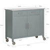 SoBuy FKW108-HG Carrito de Cocina con encimera en acero inoxidable