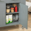 SoBuy FKW108-HG Carrito de Cocina con encimera en acero inoxidable