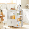 SoBuy FKW113-WN Carrito de Servicio con 3 Estantes laterals 2 Puertas 1 Cajón Blanco