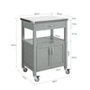 SoBuy FKW22-HG Carrito de Cocina con Tablero de Acero Inoxidable Gris