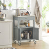 SoBuy FKW22-HG Carrito de Cocina con Tablero de Acero Inoxidable Gris