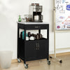 SoBuy FKW22-SCH Carrito de Servir móvil con 2 Puertas y 1 cajón Negro