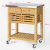 SoBuy FKW40-N Carrito de Cocina con Piso de Acero con 2 cajones