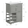 SoBuy FKW45-HG Carrito de Cocina con 3 Puertas y 1 cajón Gris