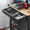 SoBuy FKW45-SCH Carrito de Cocina con 3 Puertas y 1 cajón Negro