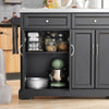 SoBuy FKW71-SCH Carrito de Cocina con 2 cajones y 4 Puertas Negro
