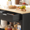 SoBuy FKW74-SCH Carrito de Cocina con 2 cajones y 2 Estantes Negro
