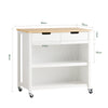 SoBuy FKW74-WN Carrito de Cocina con 2 cajones y 2 Estantes Blanco
