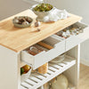 SoBuy FKW74-WN Carrito de Cocina con 2 cajones y 2 Estantes Blanco