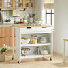SoBuy FKW74-WN Carrito de Cocina con 2 cajones y 2 Estantes Blanco