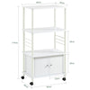 SoBuy FRG12-W Carrito de Cocina con Ruedas con 3 Estantes y 2 Puertas Blanco