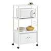 SoBuy FRG12-W Carrito de Cocina con Ruedas con 3 Estantes y 2 Puertas Blanco