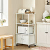 SoBuy FRG12-W Carrito de Cocina con Ruedas con 3 Estantes y 2 Puertas Blanco