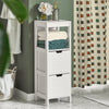 SoBuy FRG127-W Mueble Columna de Baño con 1 Estante y 2 cajones Blanco