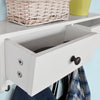 SoBuy FRG178-W Perchero de Pared con 5 Ganchos y 2 cajones Blanco