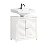 SoBuy FRG237-II-W Armario para Debajo del Lavabo 2 Estante y 2 Puertas Blanco