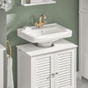 SoBuy FRG237-II-W Armario para Debajo del Lavabo 2 Estante y 2 Puertas Blanco