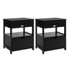 SoBuy FRG258-SCHx2 Mesitas de Noche Dormitorio Mesa Auxiliar con 2 cajones