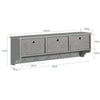 SoBuy FRG282-HG Perchero moderno de pared con 5 Ganchos y 3 cajones