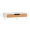 SoBuy FRG92-WN Estante de pared con cajón Blanco y bambú natural