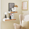 SoBuy FRG92-WN Estante de pared con cajón Blanco y bambú natural