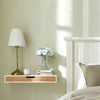 SoBuy FRG92-WN Estante de pared con cajón Blanco y bambú natural